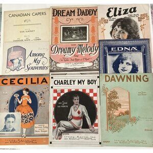 1920s Vintage Sheet Music Lot Cecilia Edna Eliza Dream Daddy Charley My Boy jk24